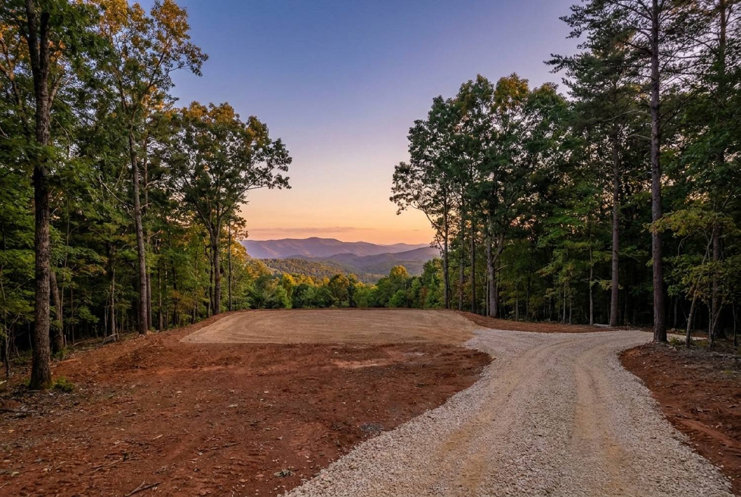 The same homesite cleared, graded and ready to build